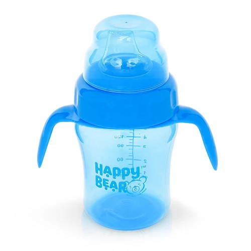 Happy Bear  2 in 1 Spout & Straw Sipper Cup 250ml (Blue Yellow)
