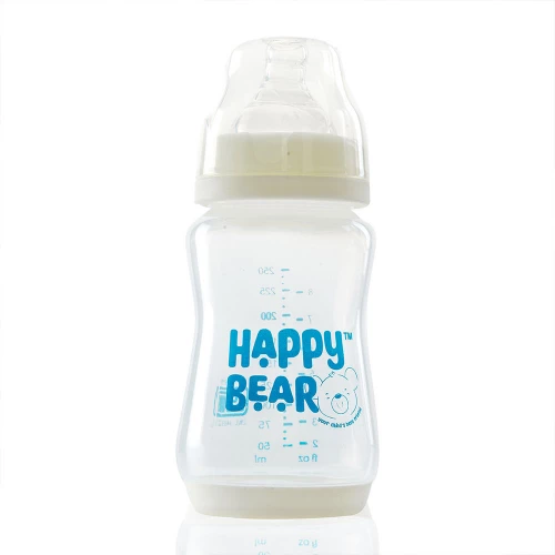 Happy Bear  PP Feeding Bottle 250ml (Cream)
