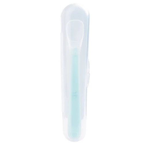 Happy Bear  Silicon Spoon with Travel Case (Blue)